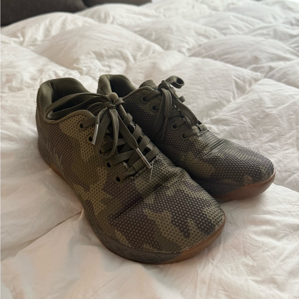 NOBULL Green and Brown Athletic Shoes Lightweight Camouflage Design